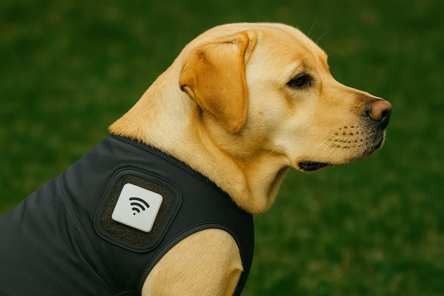 chien avec gilet + biopetreader